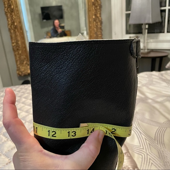 FRYE {6B} Boots Black Leather Knee-High Rear Zip - Picture 12 of 12